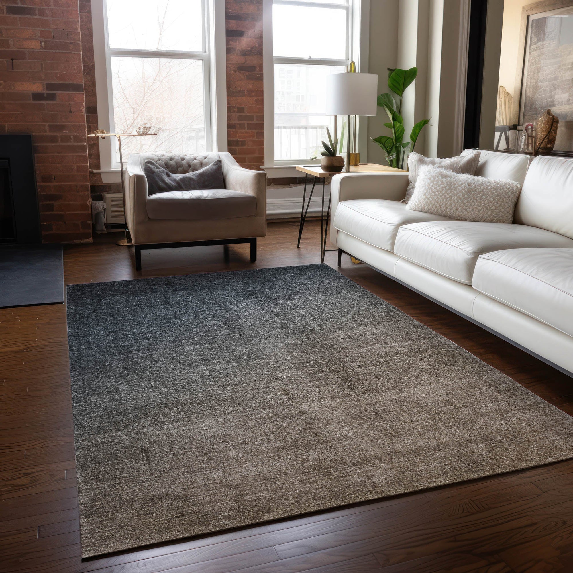 Addison Rugs Ombre Grey Washable Indoor-Outdoor Rug