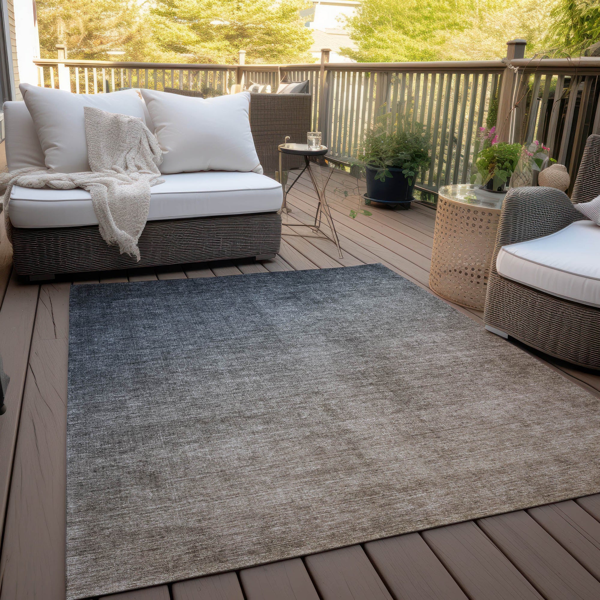Addison Rugs Ombre Grey Washable Indoor-Outdoor Rug