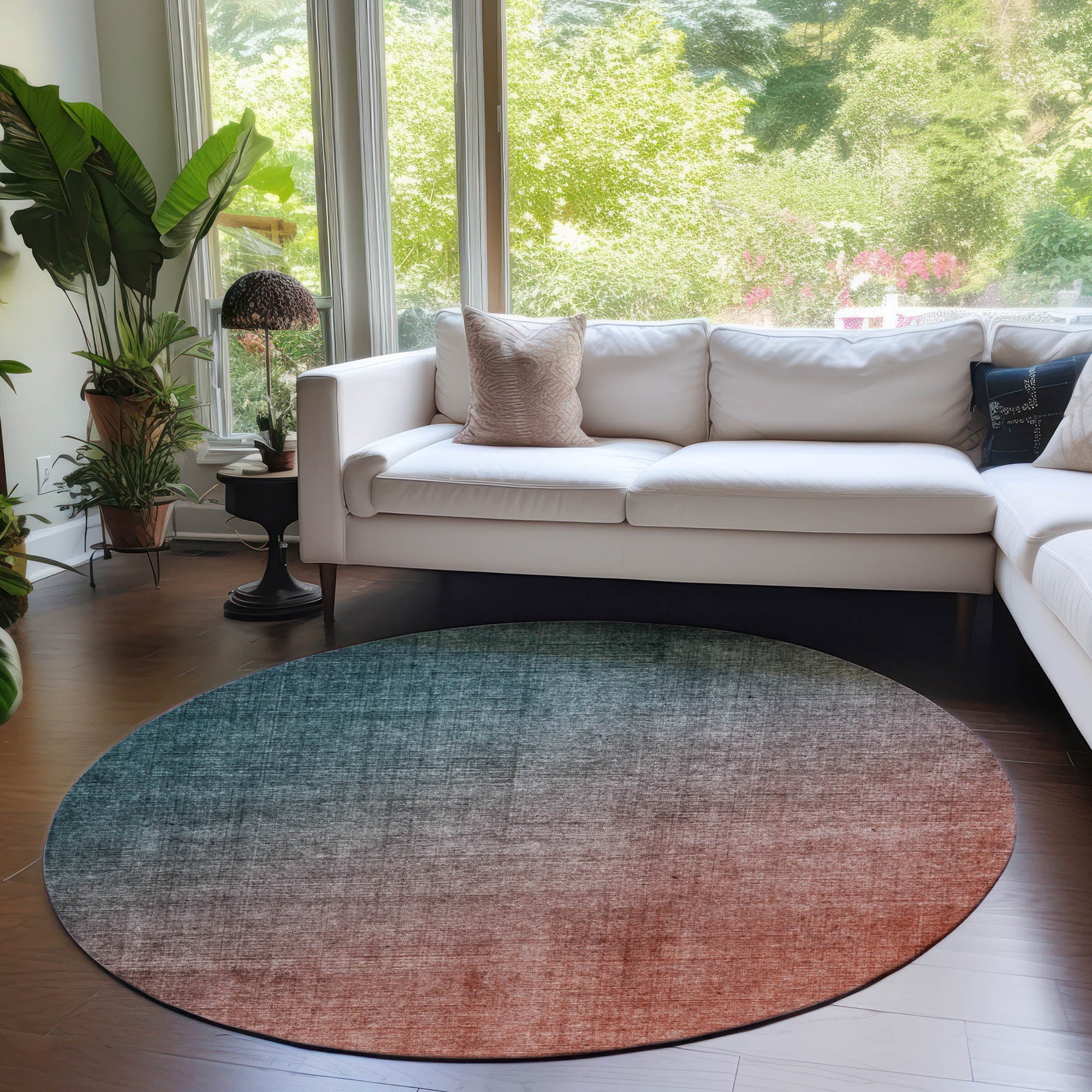 Addison Rugs Ombre Teal Washable Indoor-Outdoor Rug