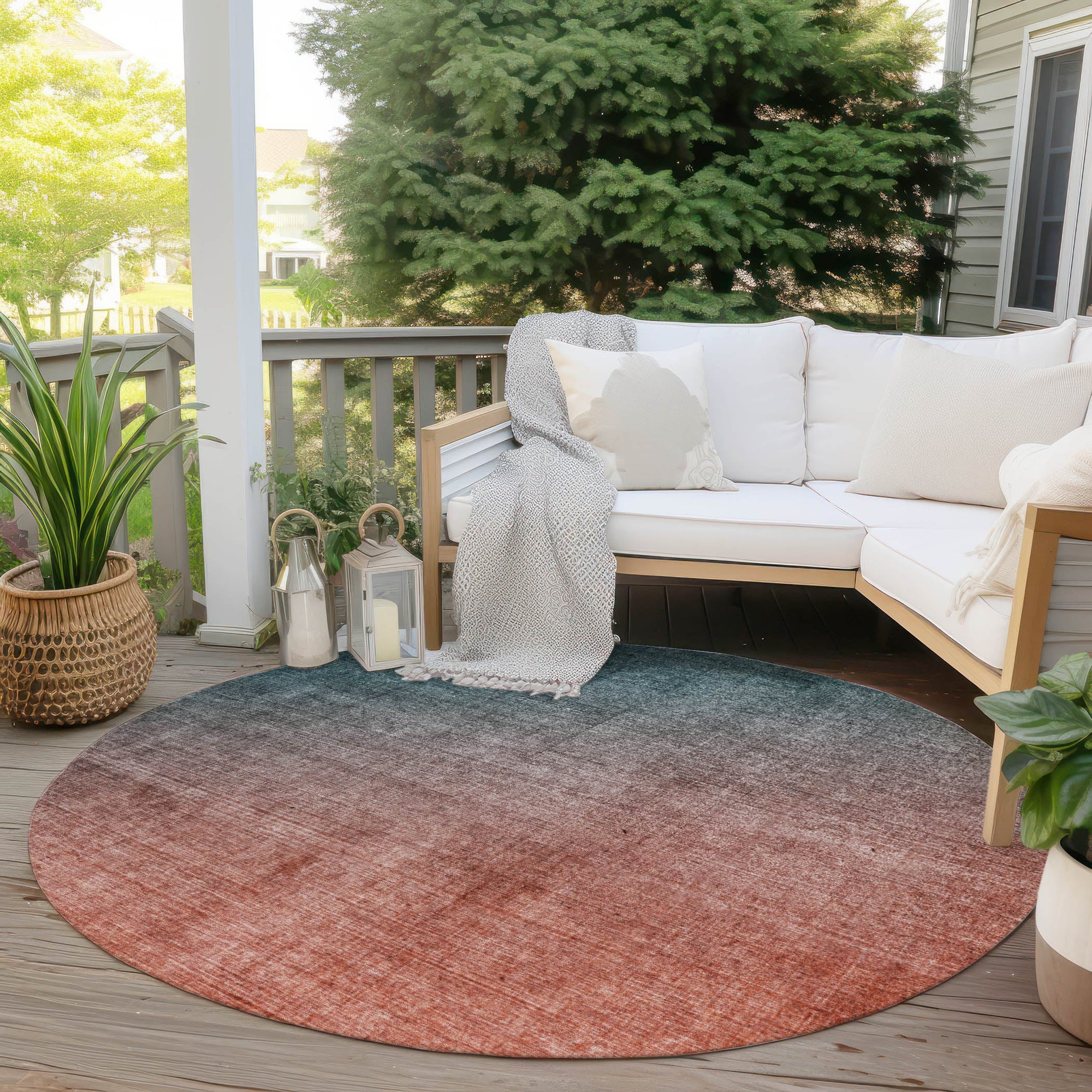 Addison Rugs Ombre Teal Washable Indoor-Outdoor Rug