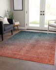 Addison Rugs Ombre Teal Washable Indoor-Outdoor Rug