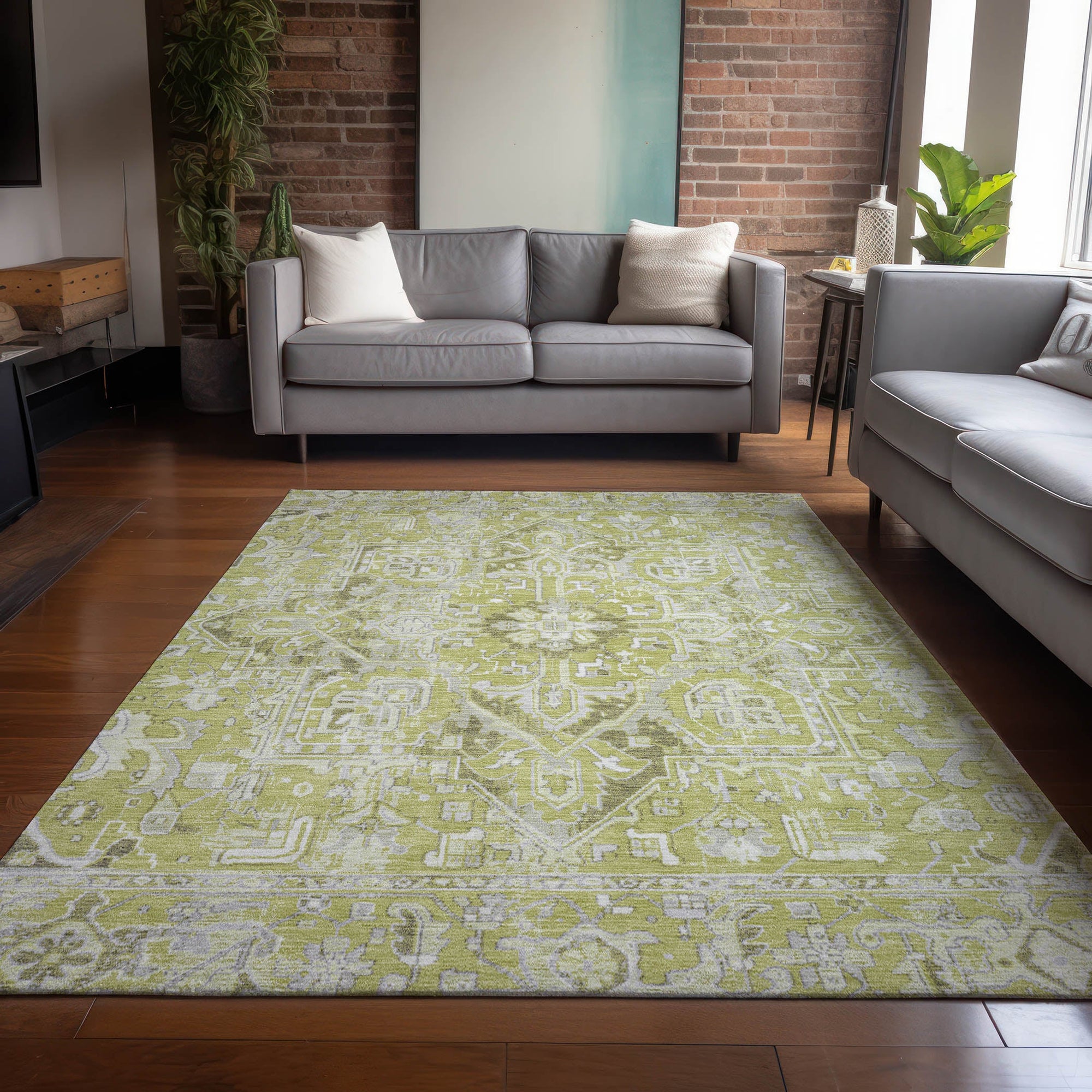 Addison Rugs Oriental Aloe Washable Indoor-Outdoor Rug