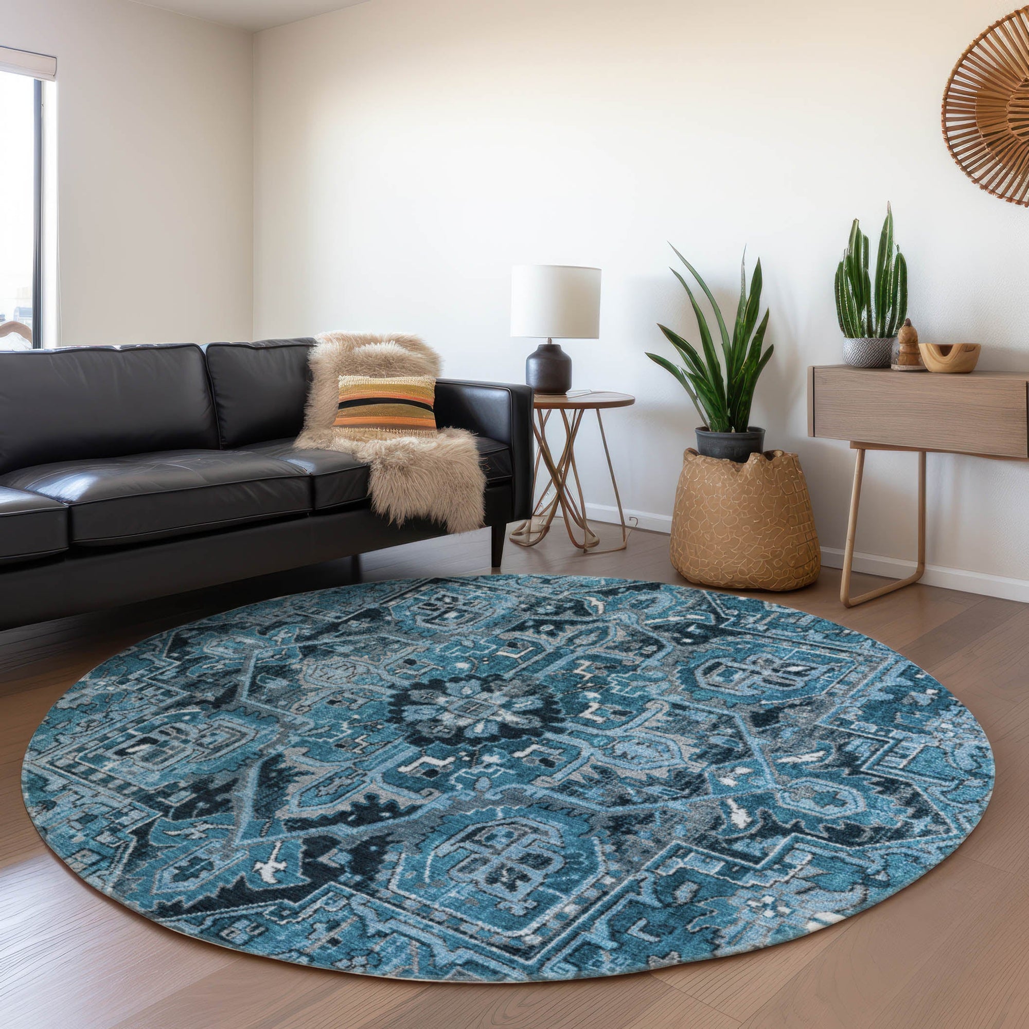 Addison Rugs Oriental Blue Washable Indoor-Outdoor Rug