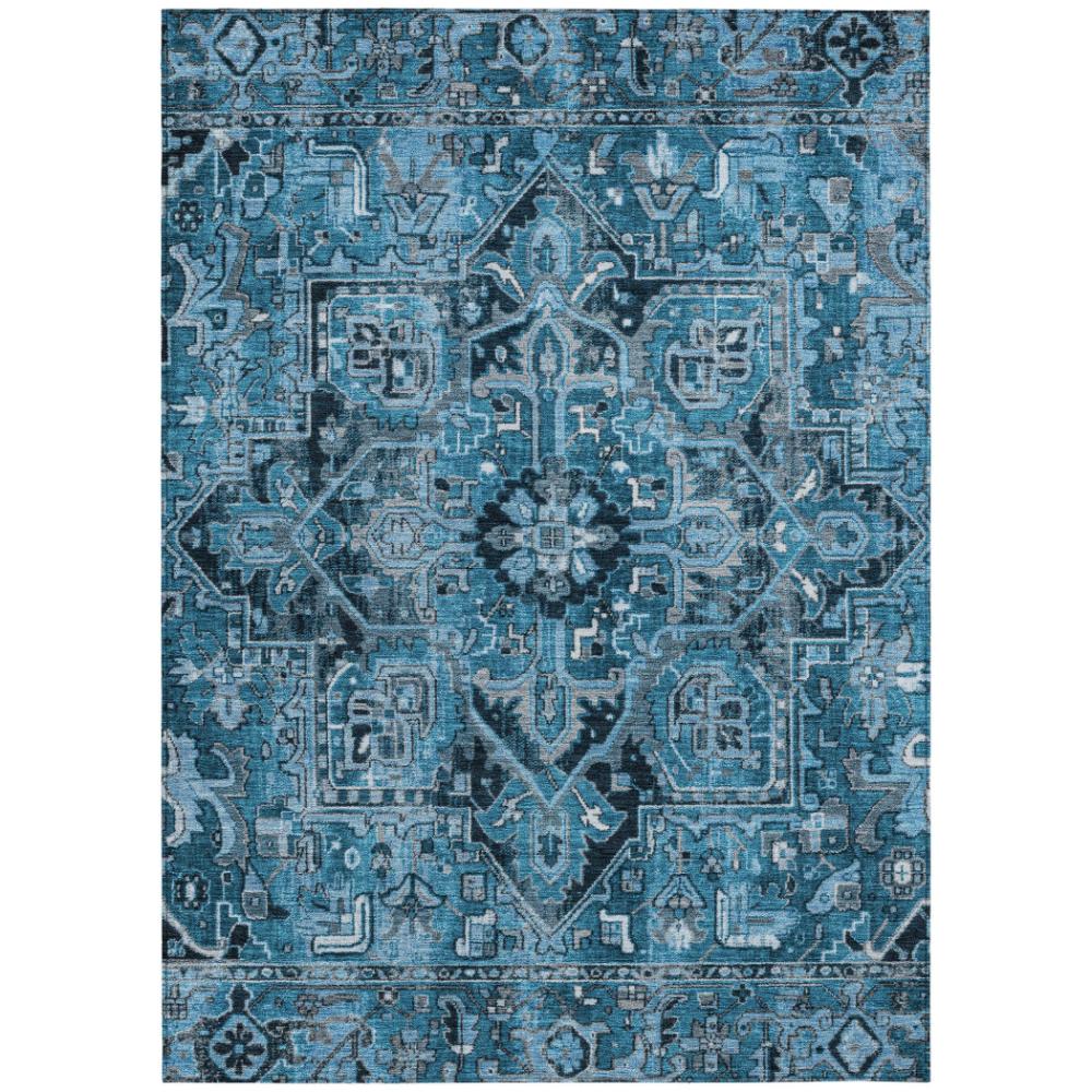 Addison Rugs Oriental Blue Washable Indoor-Outdoor Rug
