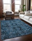 Addison Rugs Oriental Blue Washable Indoor-Outdoor Rug