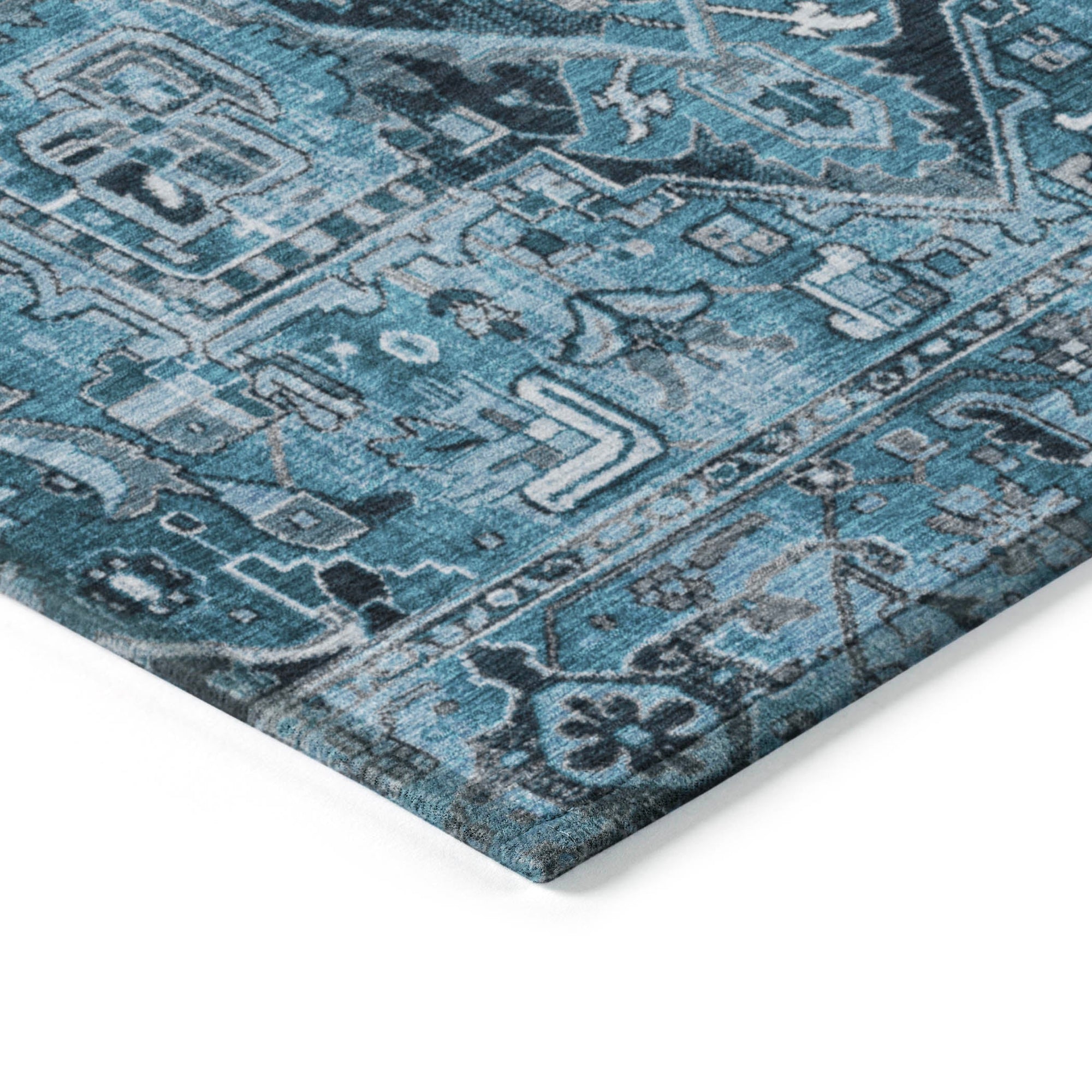 Addison Rugs Oriental Blue Washable Indoor-Outdoor Rug