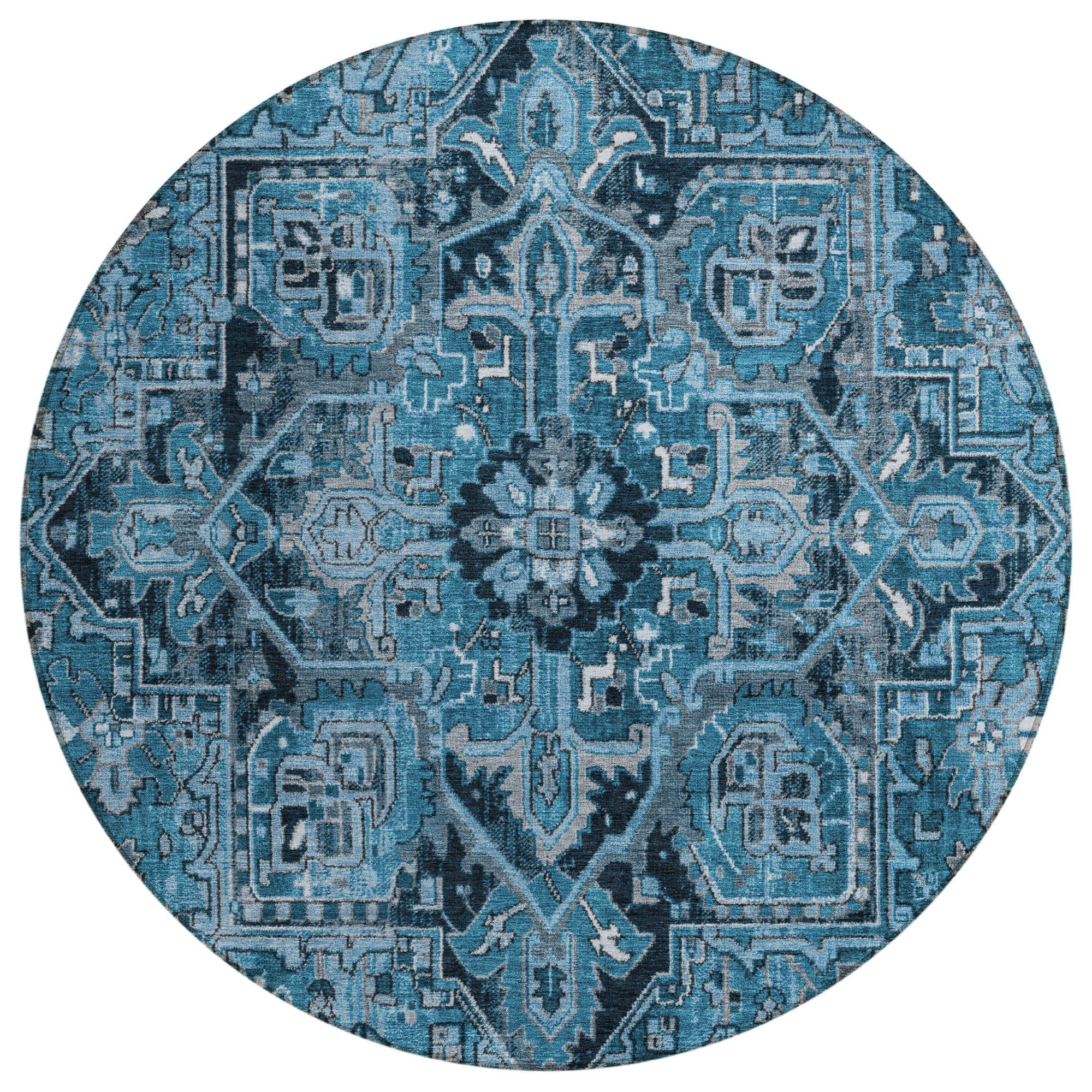 Addison Rugs Oriental Blue Washable Indoor-Outdoor Rug