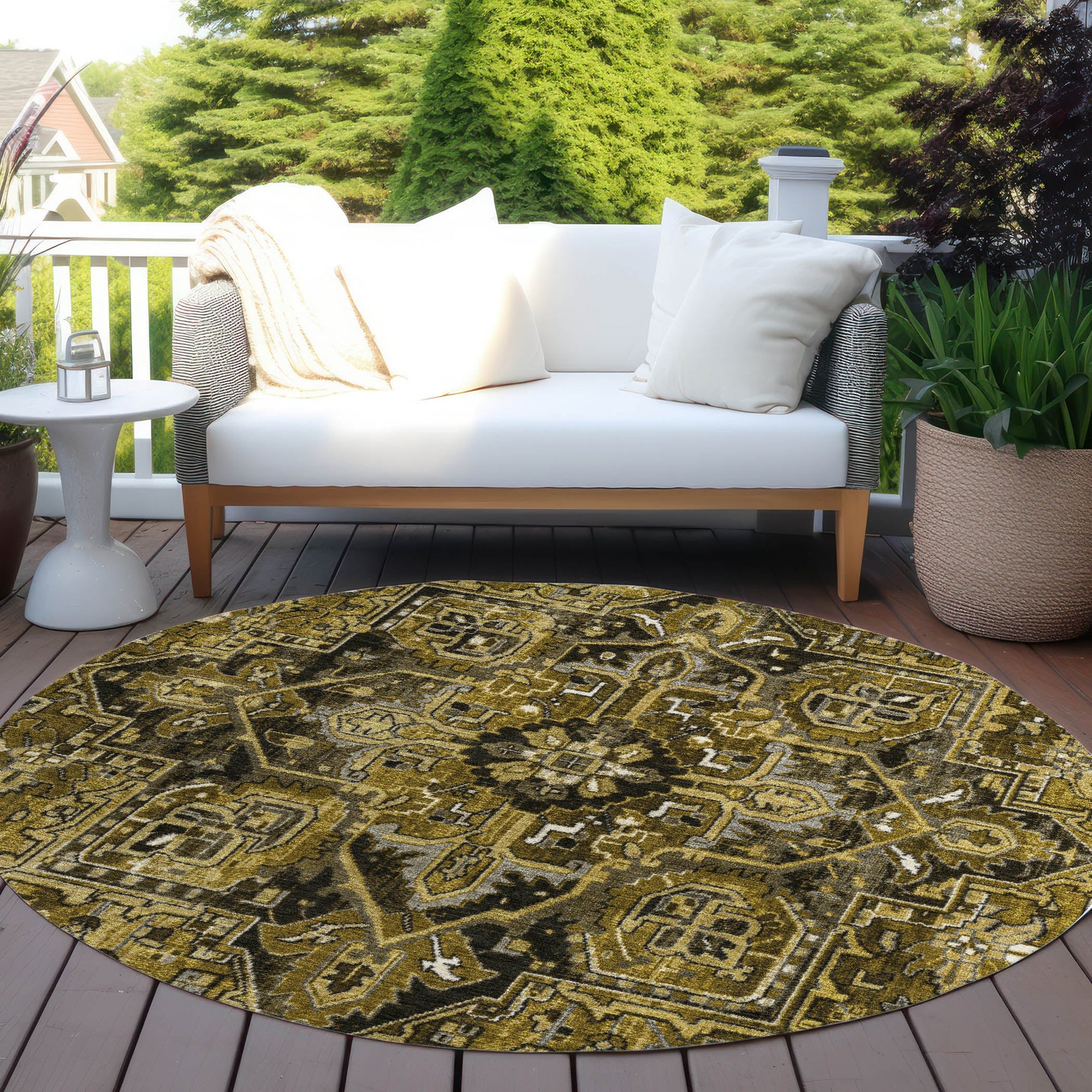 Addison Rugs Oriental Brown Washable Indoor-Outdoor Rug