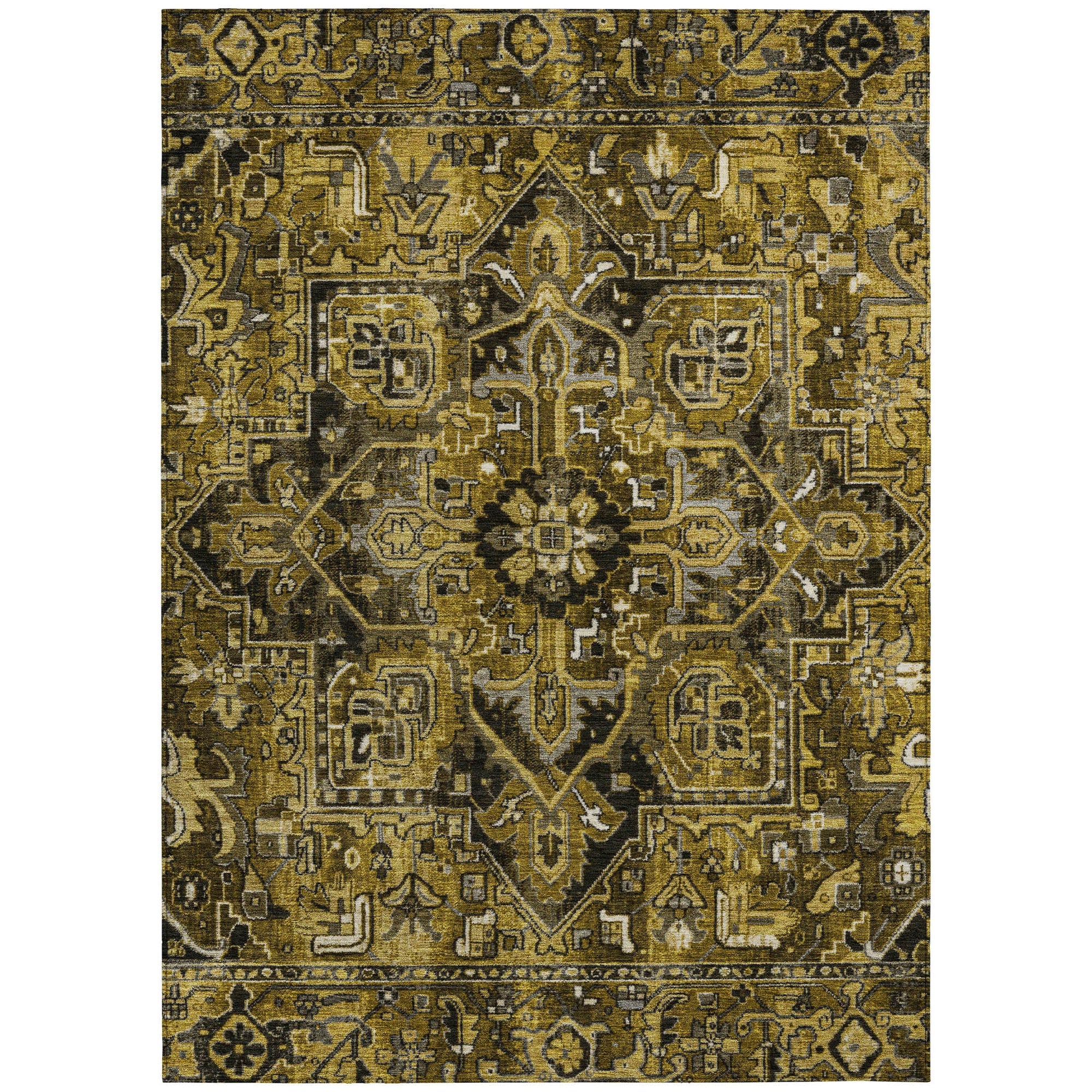 Addison Rugs Oriental Brown Washable Indoor-Outdoor Rug
