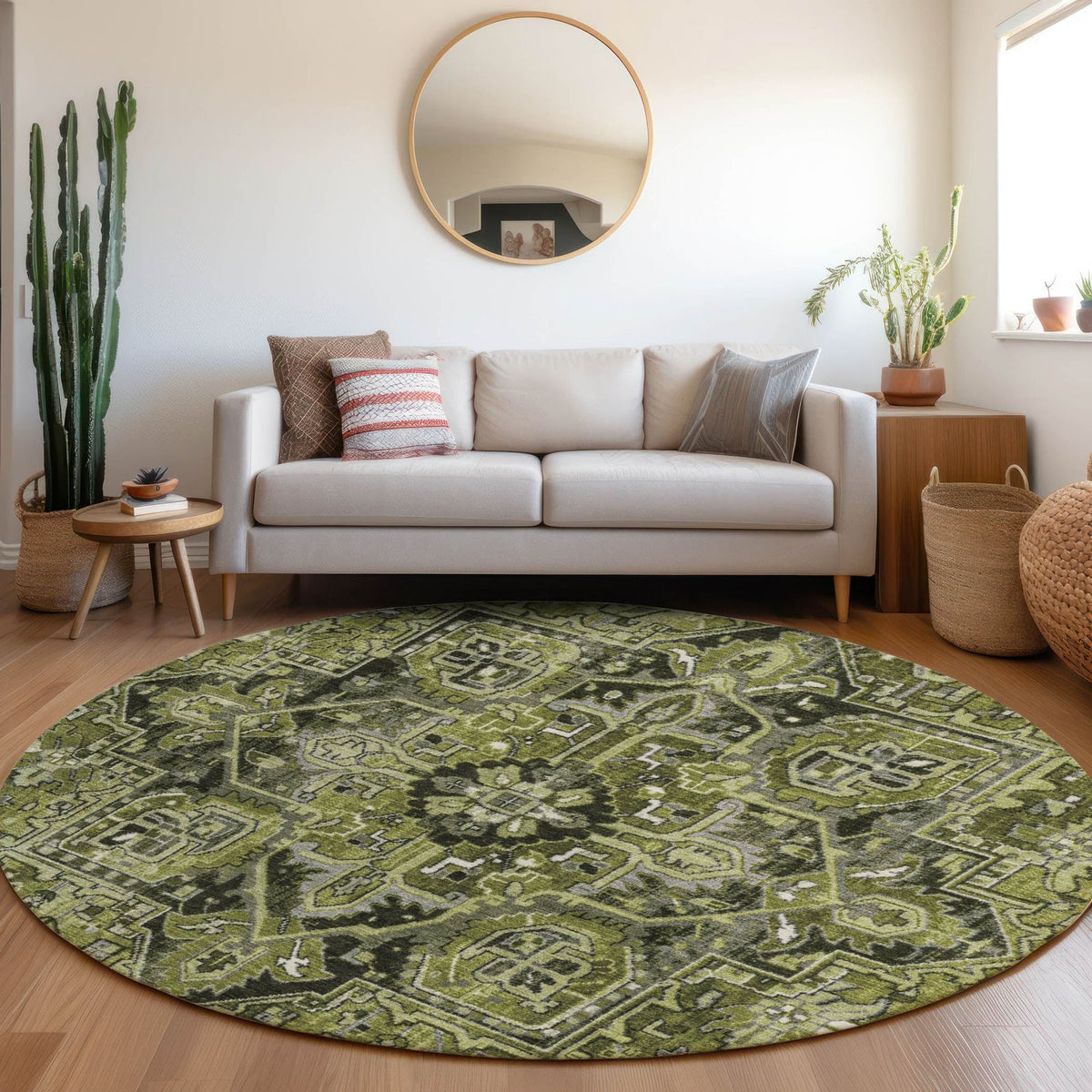 Addison Rugs Oriental Green Washable Indoor-Outdoor Rug