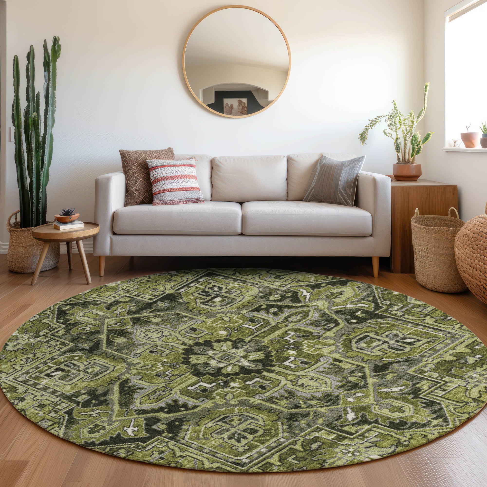 Addison Rugs Oriental Green Washable Indoor-Outdoor Rug