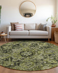 Addison Rugs Oriental Green Washable Indoor-Outdoor Rug