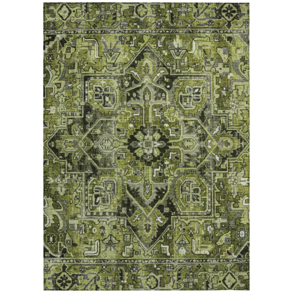Addison Rugs Oriental Green Washable Indoor-Outdoor Rug