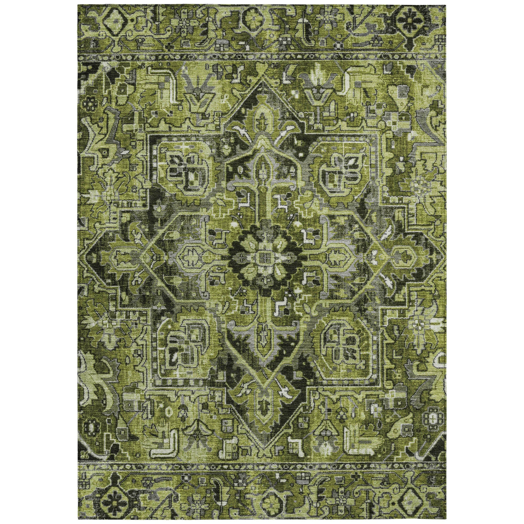 Addison Rugs Oriental Green Washable Indoor-Outdoor Rug