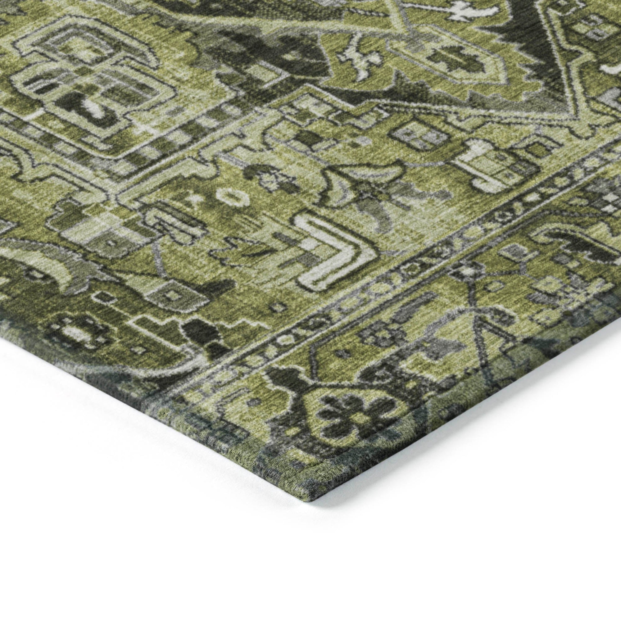 Addison Rugs Oriental Green Washable Indoor-Outdoor Rug