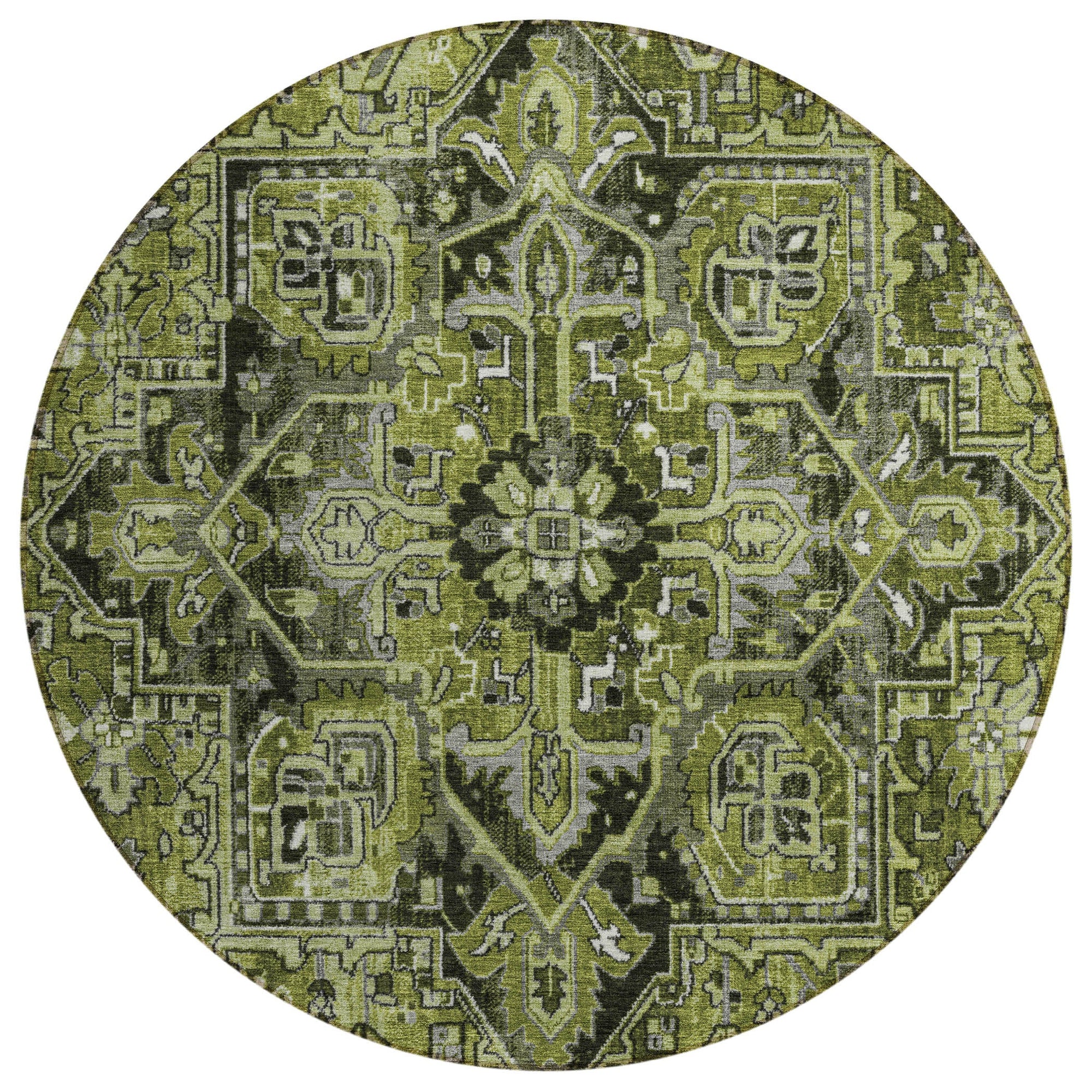 Addison Rugs Oriental Green Washable Indoor-Outdoor Rug
