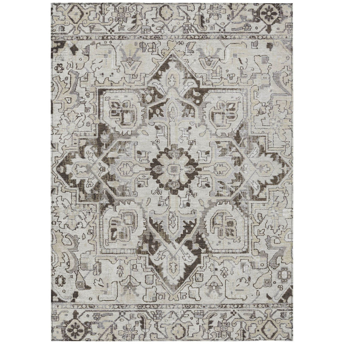 Addison Rugs Oriental Ivory Washable Indoor-Outdoor Rug