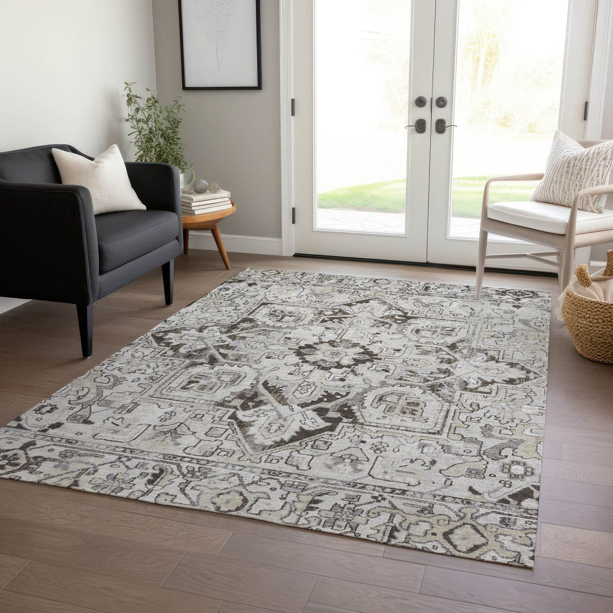 Addison Rugs Oriental Ivory Washable Indoor-Outdoor Rug