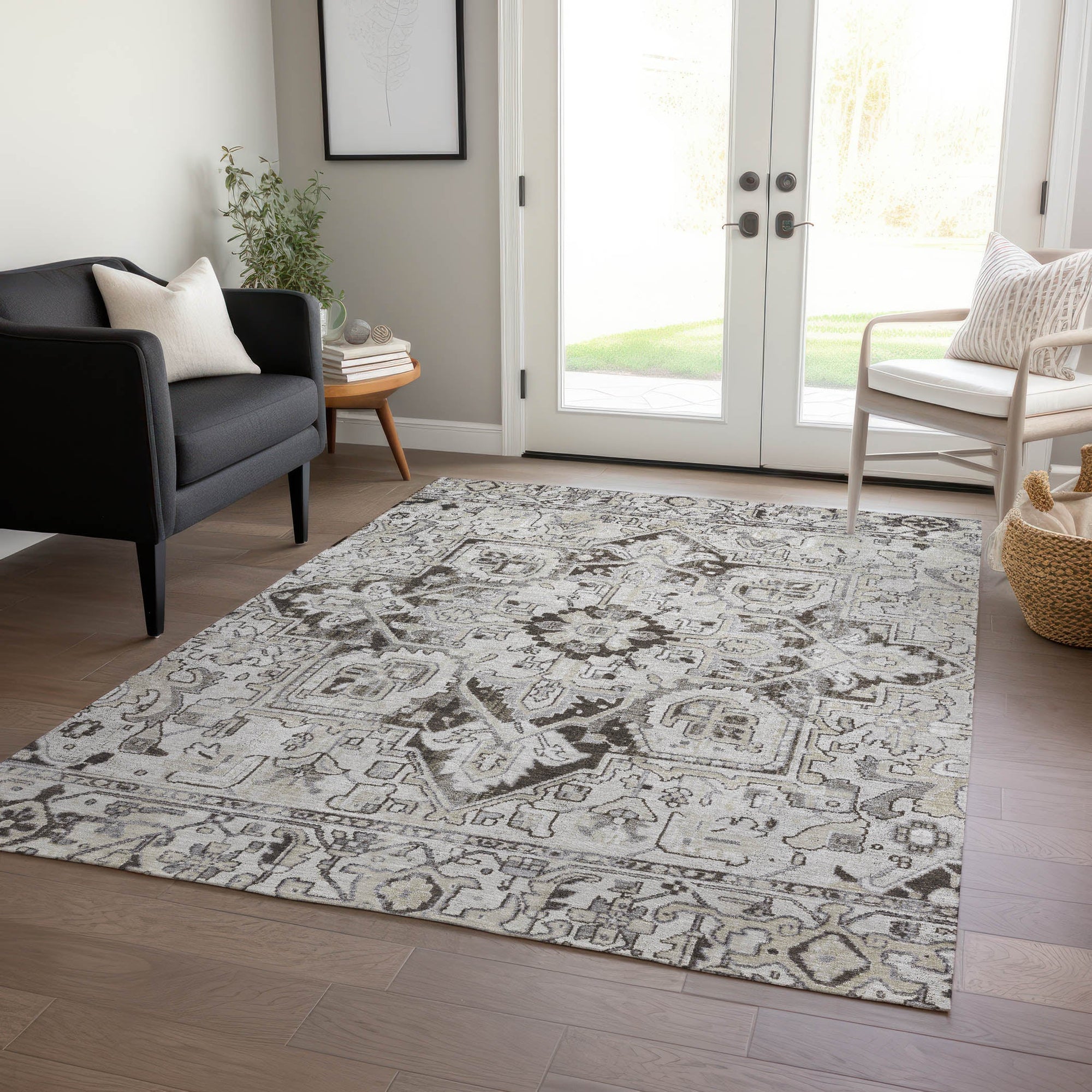 Addison Rugs Oriental Ivory Washable Indoor-Outdoor Rug