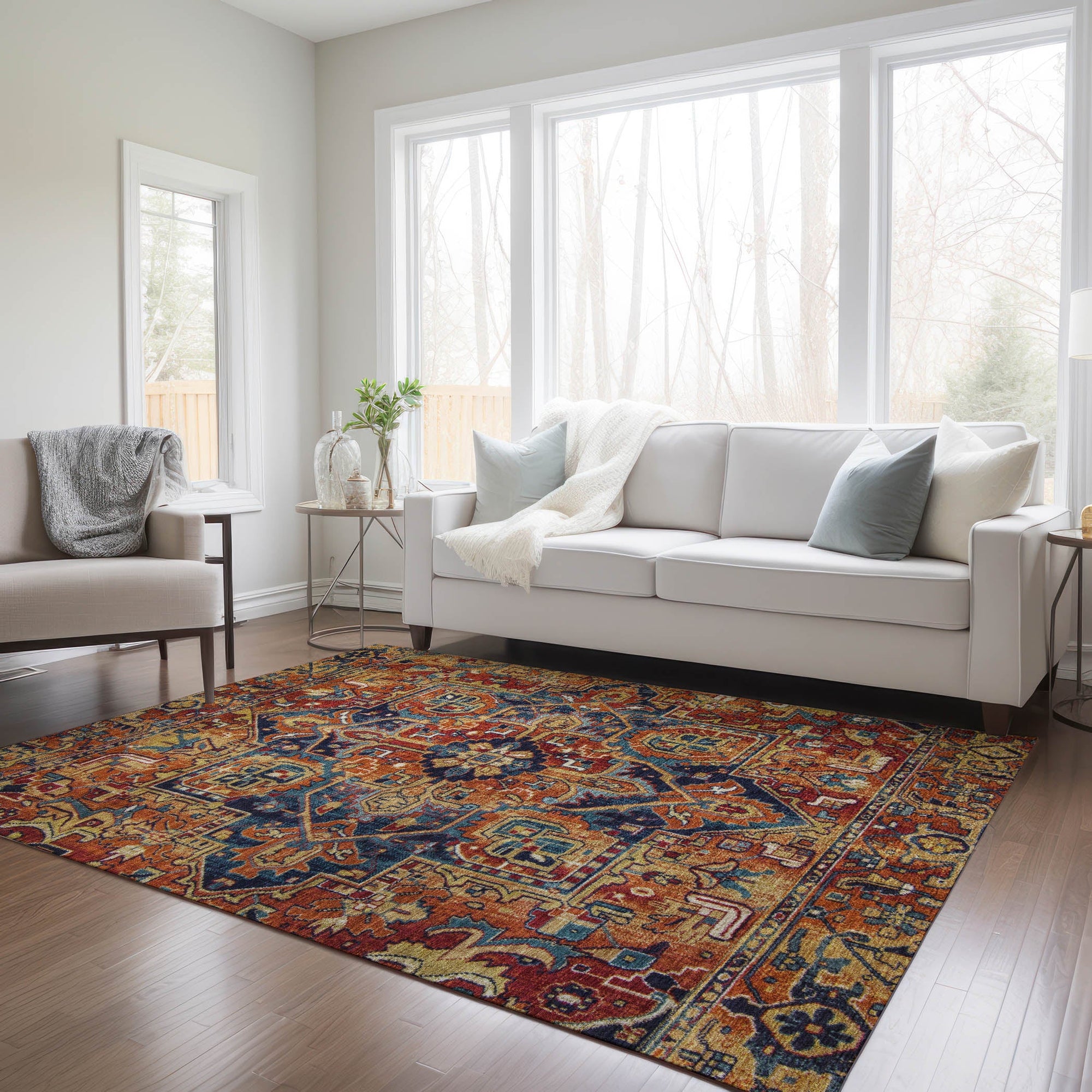 Addison Rugs Oriental Paprika Washable Indoor-Outdoor Rug
