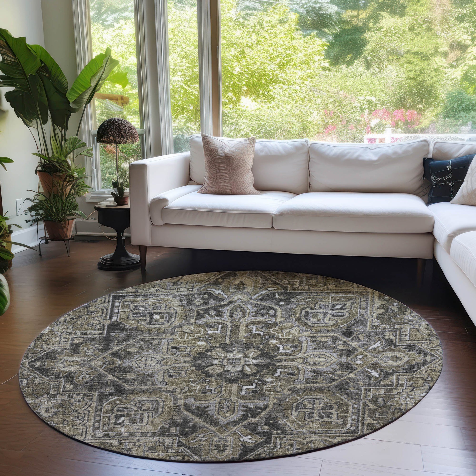 Addison Rugs Oriental Taupe Washable Indoor-Outdoor Rug