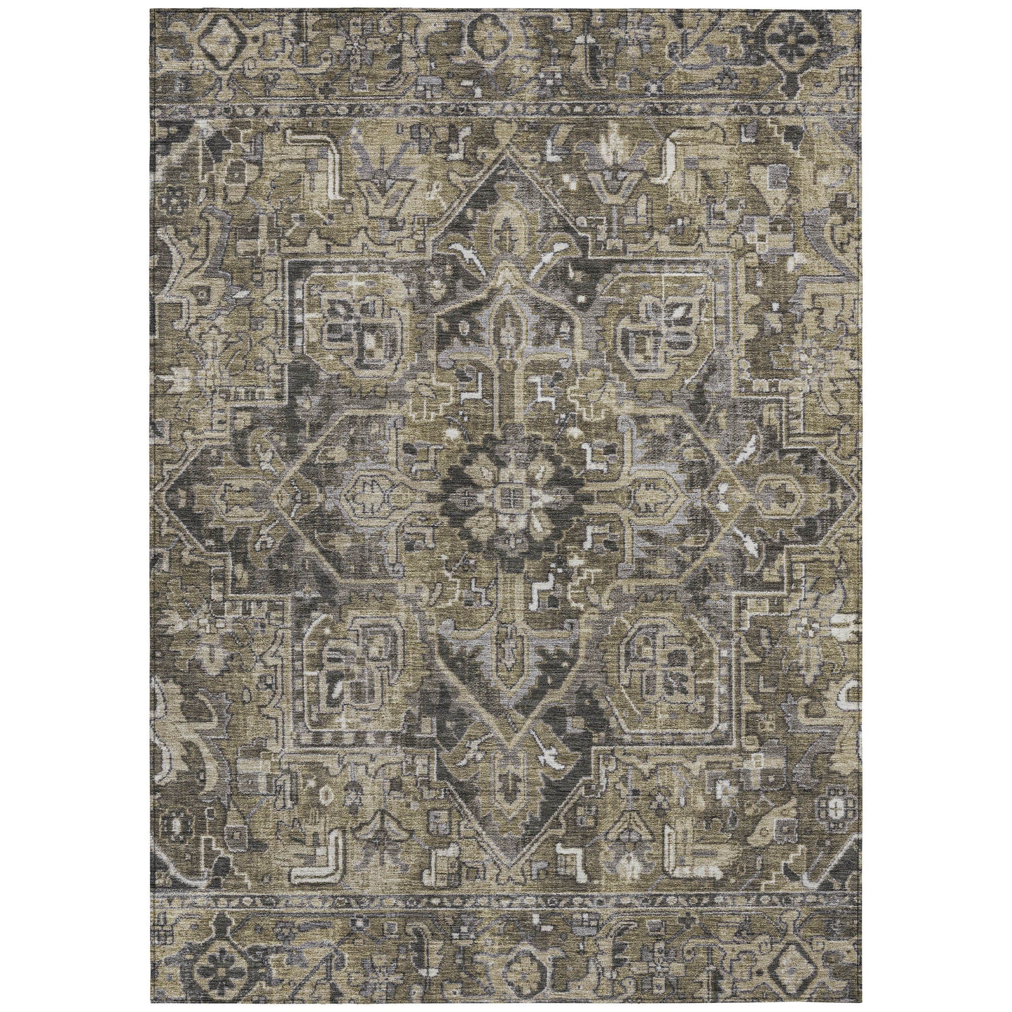 Addison Rugs Oriental Taupe Washable Indoor-Outdoor Rug
