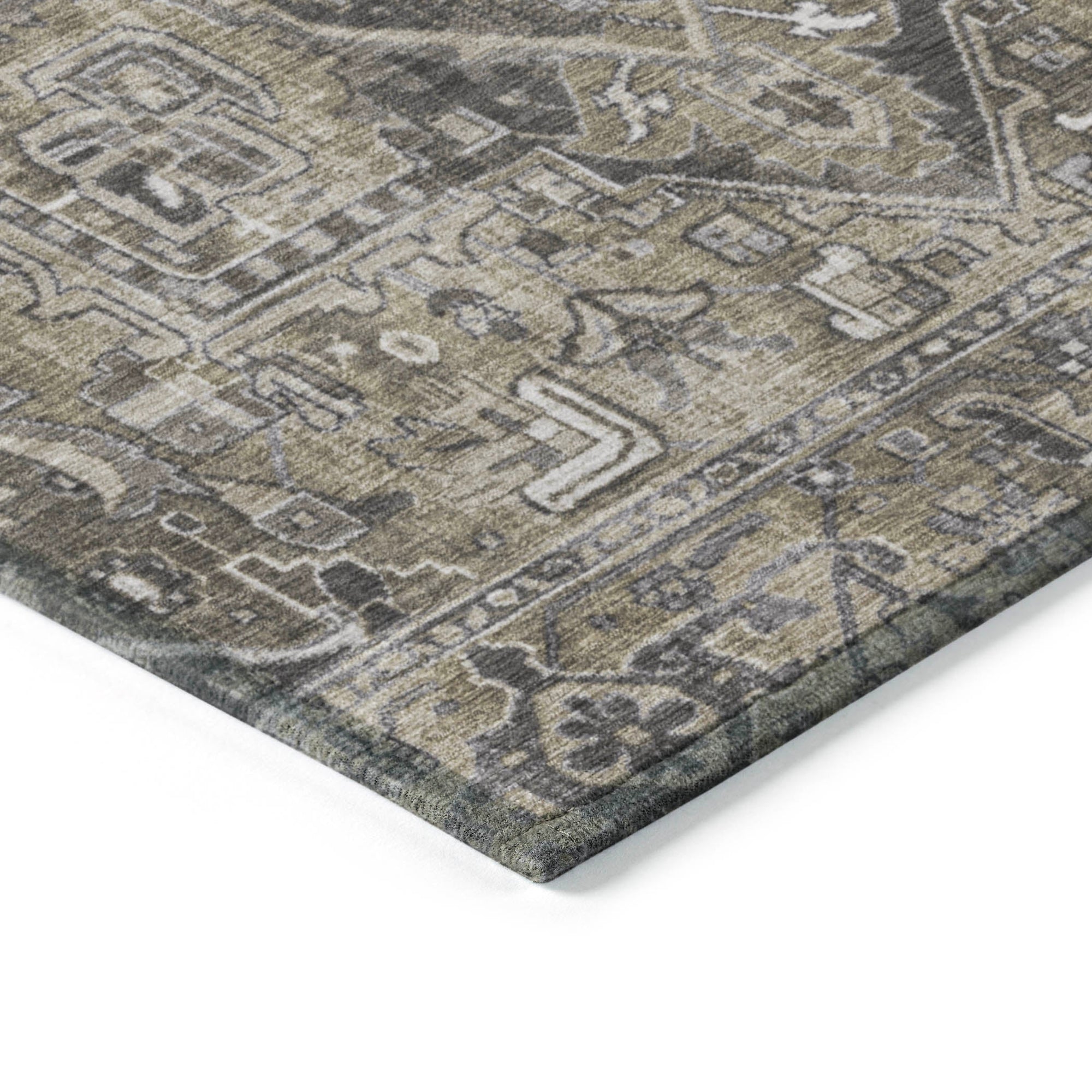 Addison Rugs Oriental Taupe Washable Indoor-Outdoor Rug