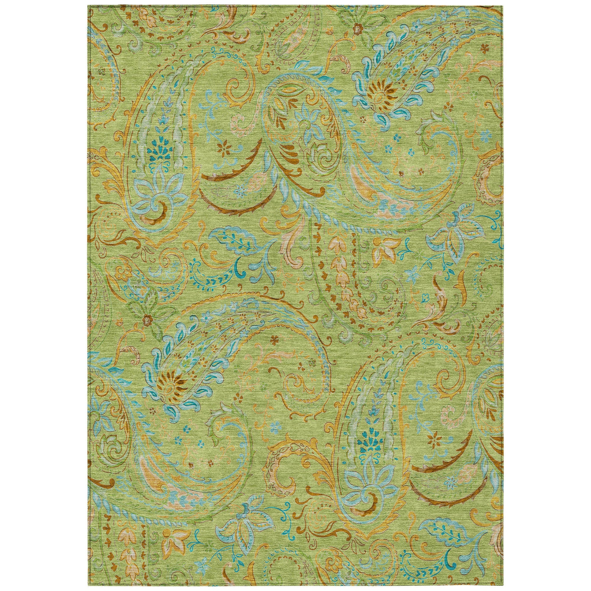Addison Rugs Paisley Aloe Washable Indoor-Outdoor Rug