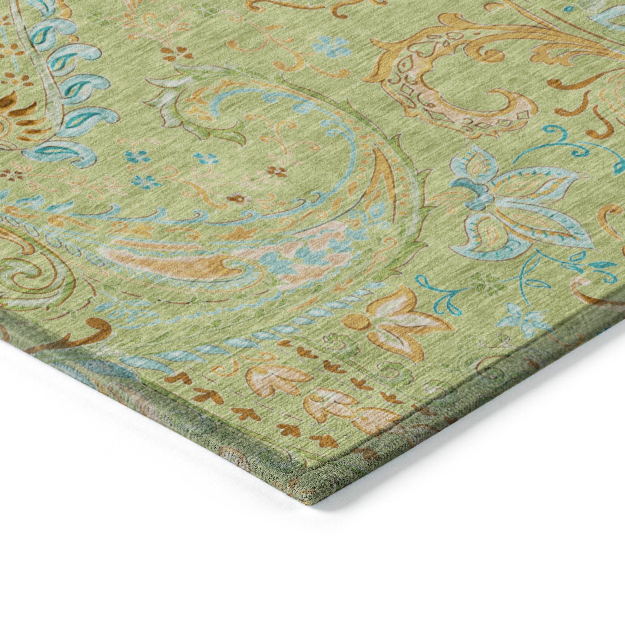 Addison Rugs Paisley Aloe Washable Indoor-Outdoor Rug