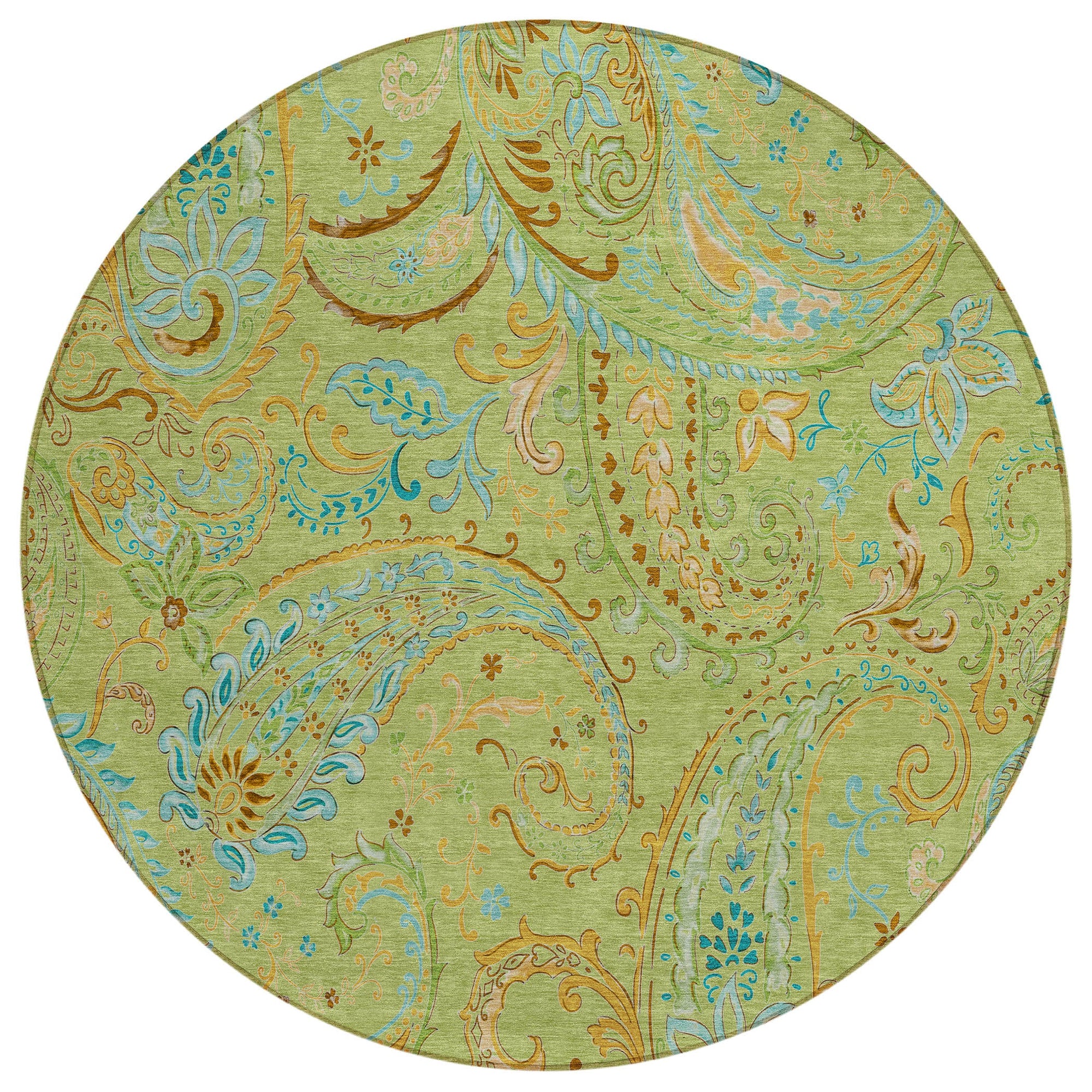 Addison Rugs Paisley Aloe Washable Indoor-Outdoor Rug