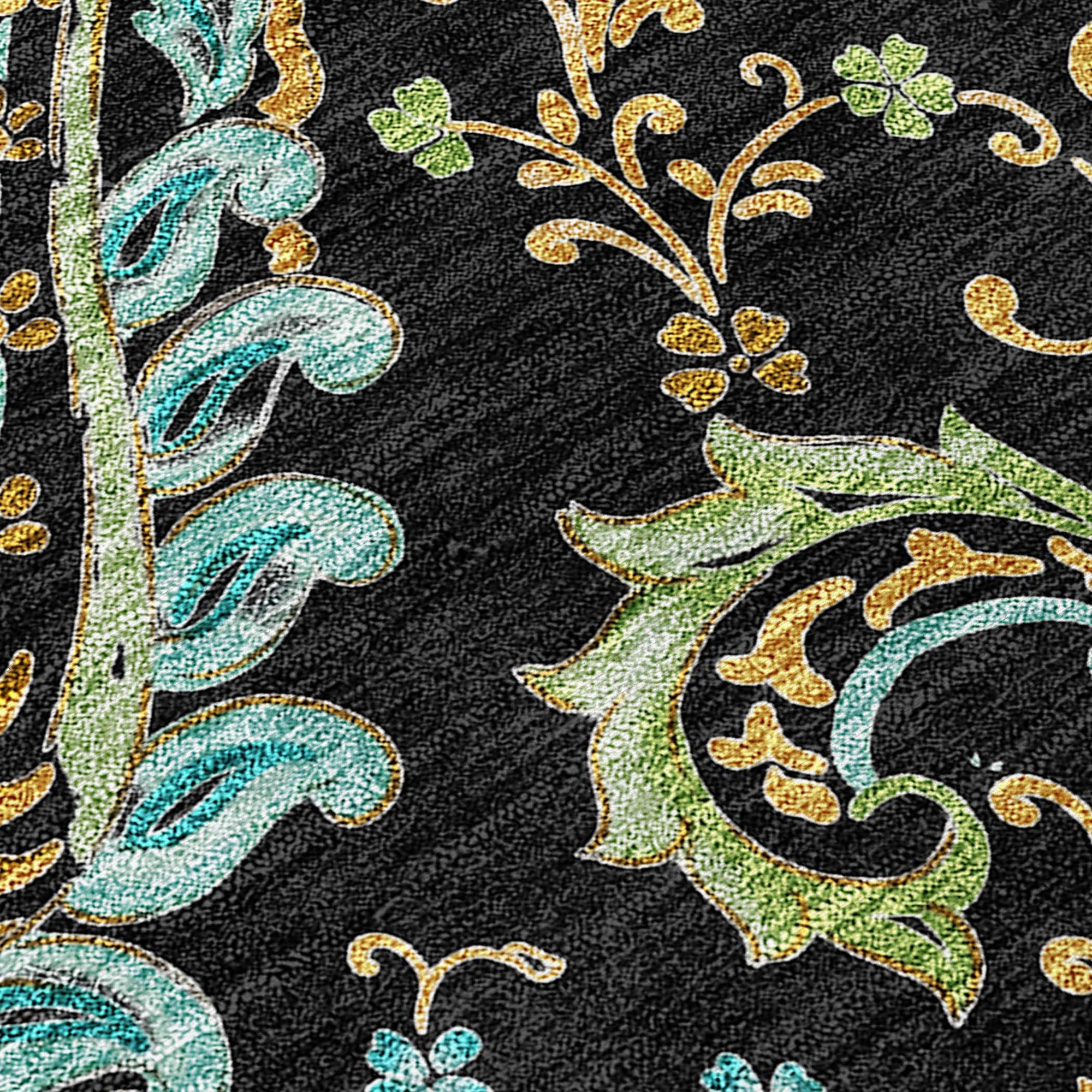 Addison Rugs Paisley Black Washable Indoor-Outdoor Rug