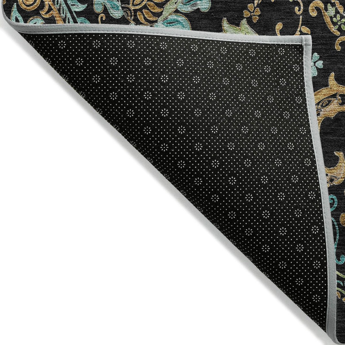 Addison Rugs Paisley Black Washable Indoor-Outdoor Rug