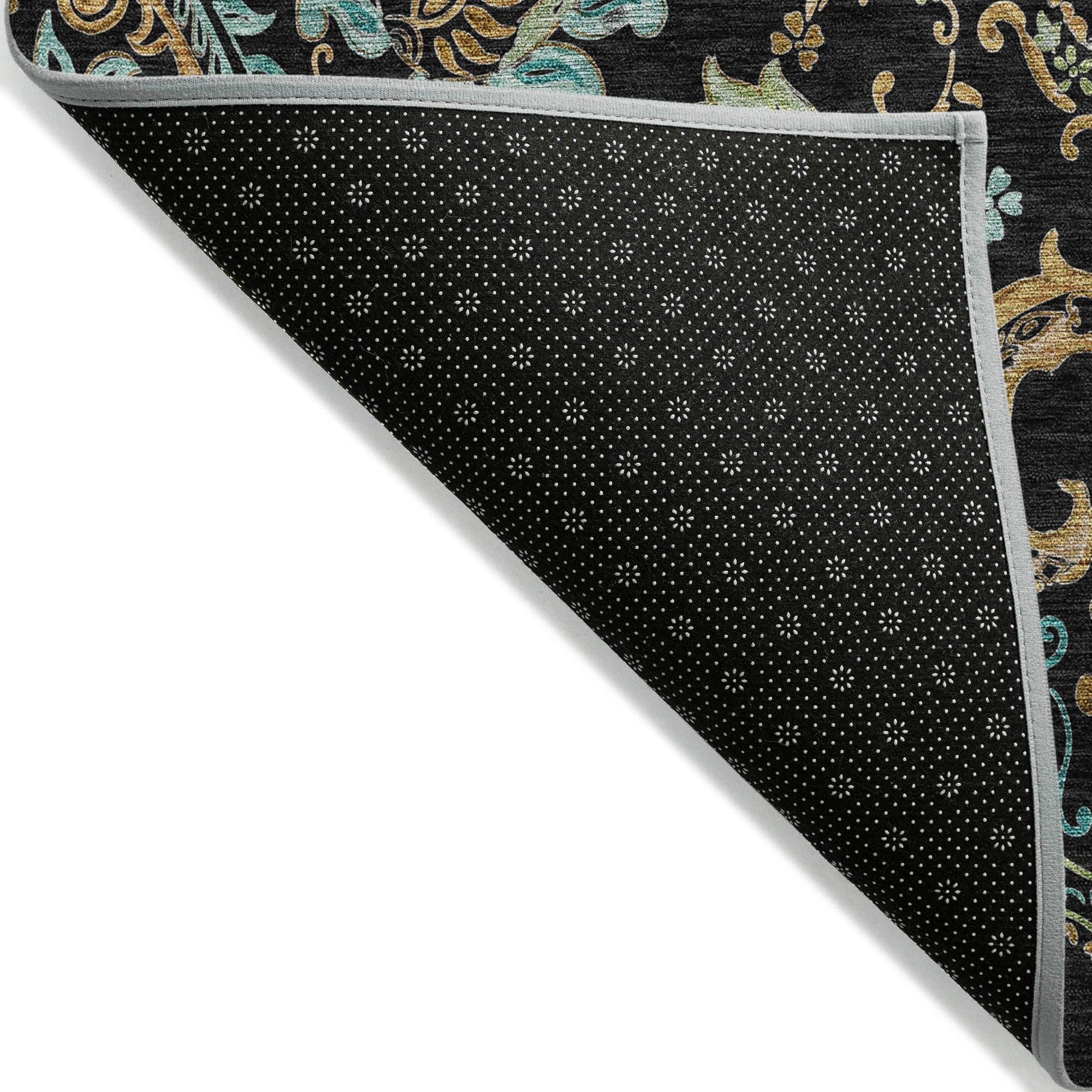 Addison Rugs Paisley Black Washable Indoor-Outdoor Rug