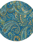 Addison Rugs Paisley Blue Washable Indoor-Outdoor Rug
