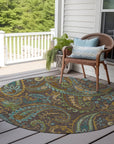 Addison Rugs Paisley Brown Washable Indoor-Outdoor Rug