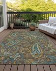 Addison Rugs Paisley Brown Washable Indoor-Outdoor Rug