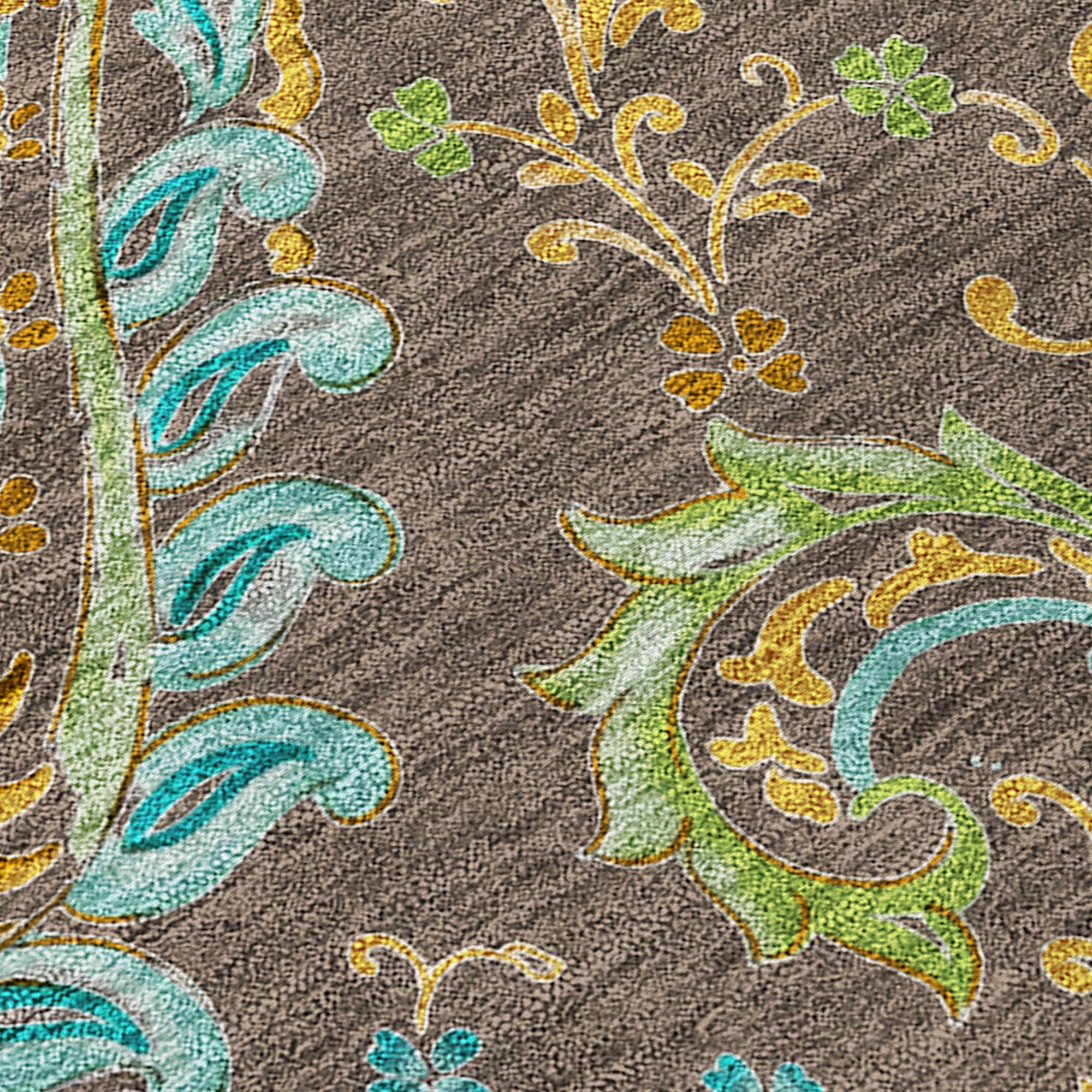 Addison Rugs Paisley Brown Washable Indoor-Outdoor Rug