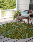 Addison Rugs Paisley Green Washable Indoor-Outdoor Rug