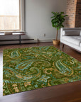 Addison Rugs Paisley Green Washable Indoor-Outdoor Rug
