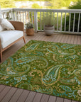 Addison Rugs Paisley Green Washable Indoor-Outdoor Rug