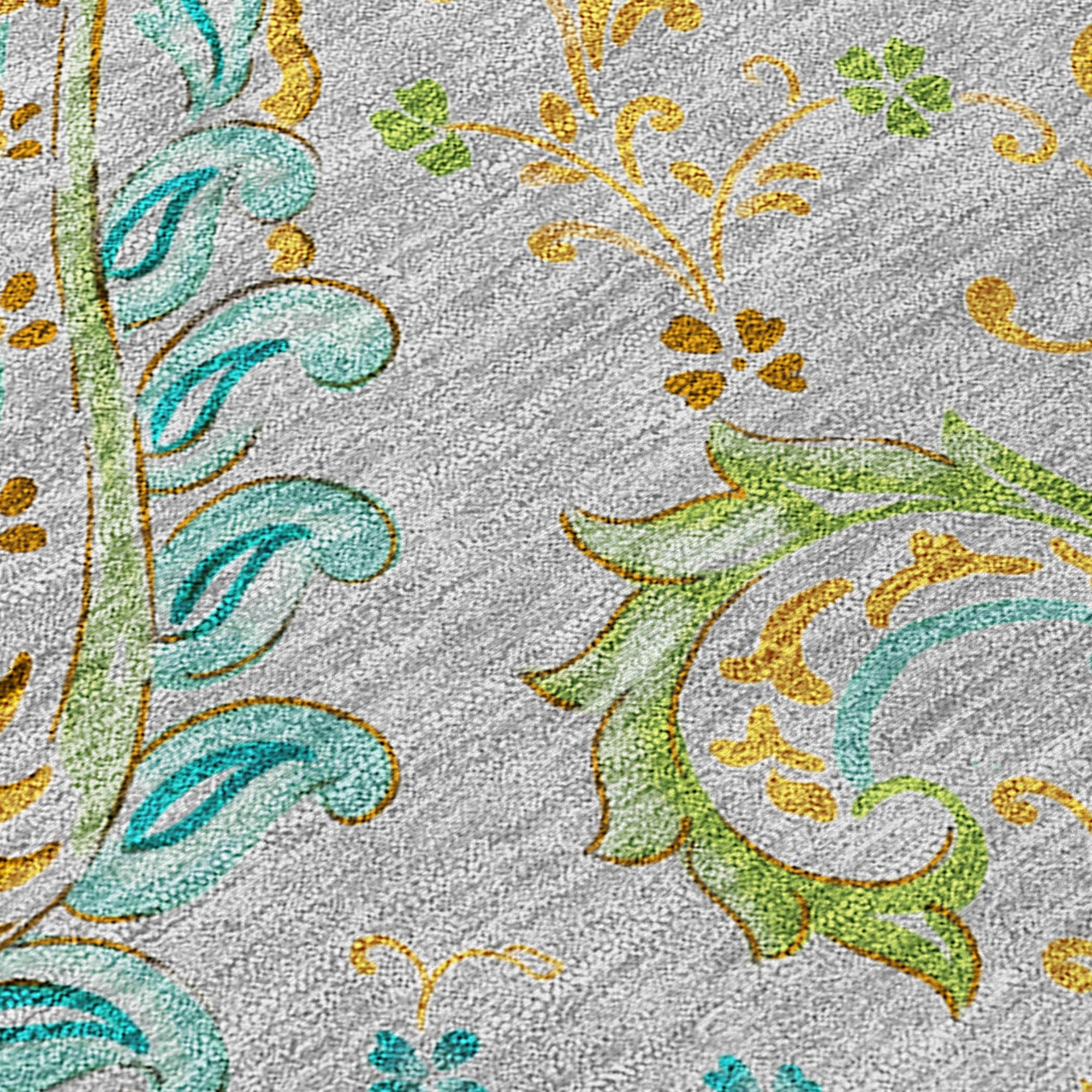 Addison Rugs Paisley Grey Washable Indoor-Outdoor Rug