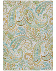 Addison Rugs Paisley Ivory Washable Indoor-Outdoor Rug