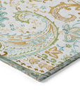 Addison Rugs Paisley Ivory Washable Indoor-Outdoor Rug
