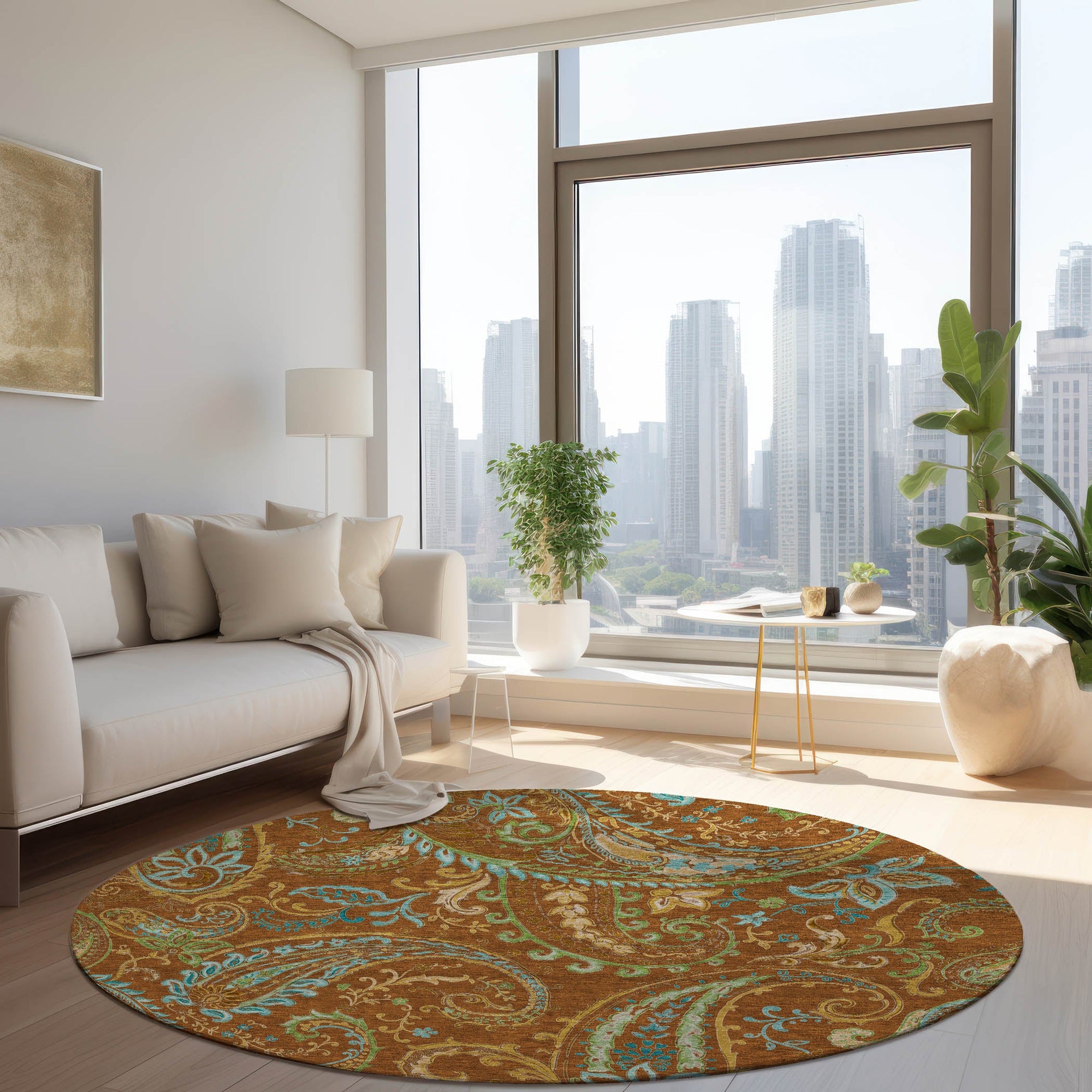 Addison Rugs Paisley Paprika Washable Indoor-Outdoor Rug