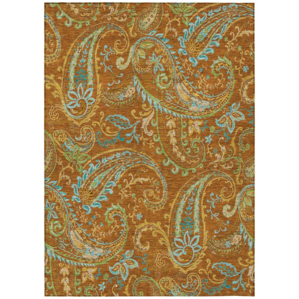 Addison Rugs Paisley Paprika Washable Indoor-Outdoor Rug