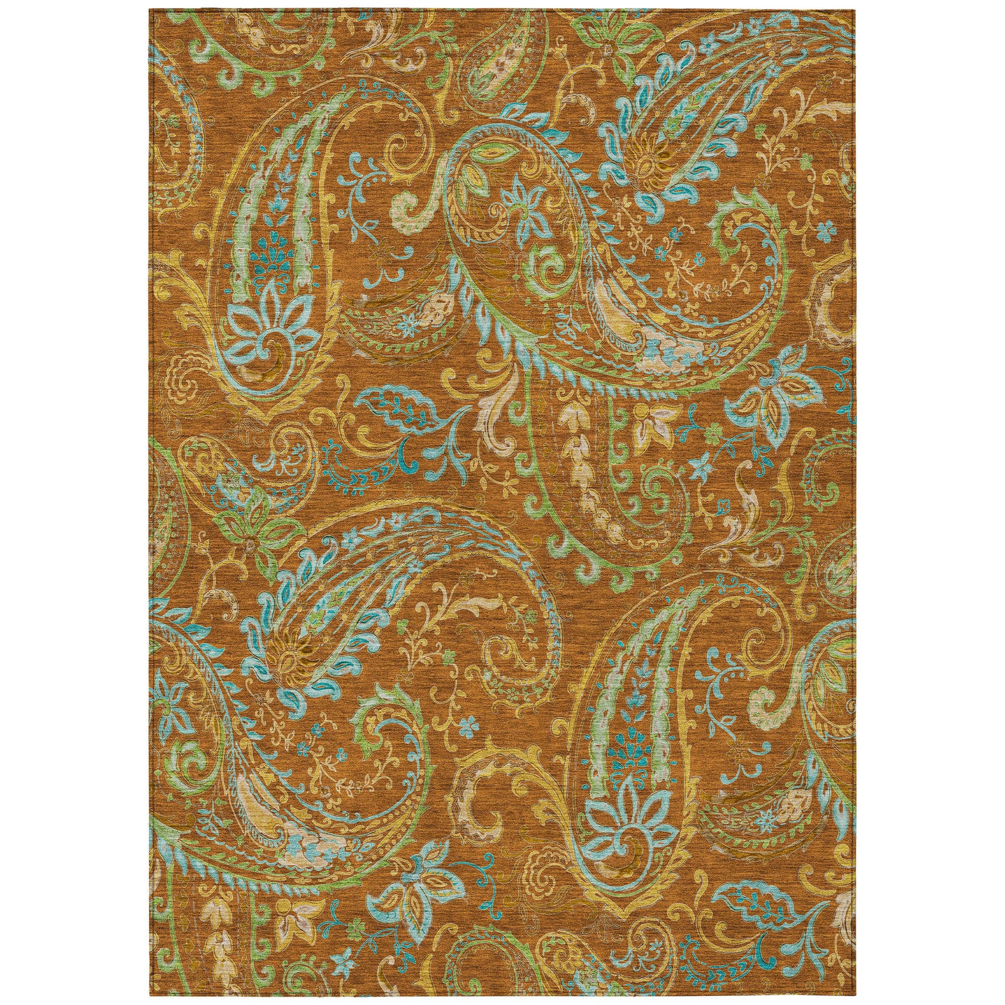 Addison Rugs Paisley Paprika Washable Indoor-Outdoor Rug
