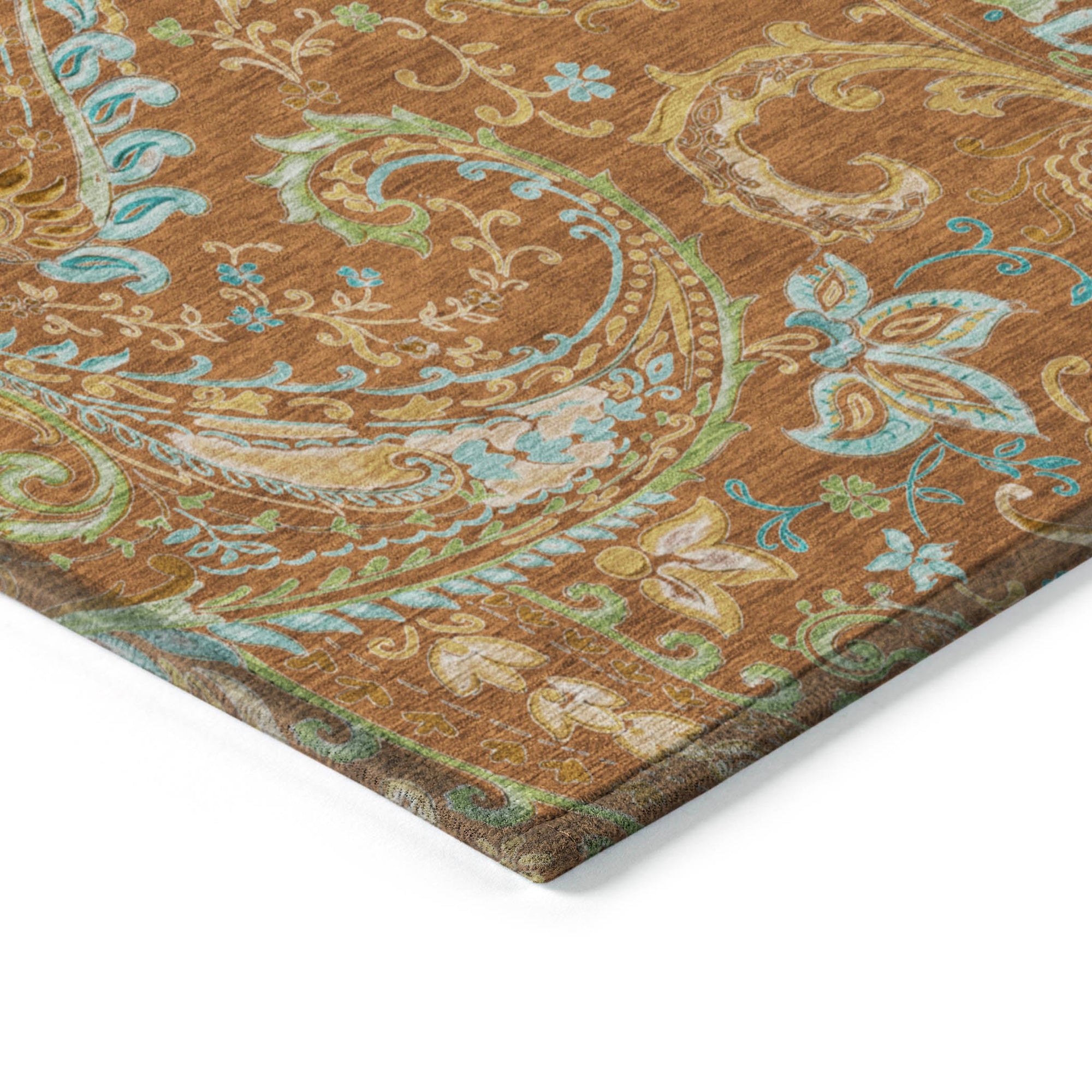 Addison Rugs Paisley Paprika Washable Indoor-Outdoor Rug