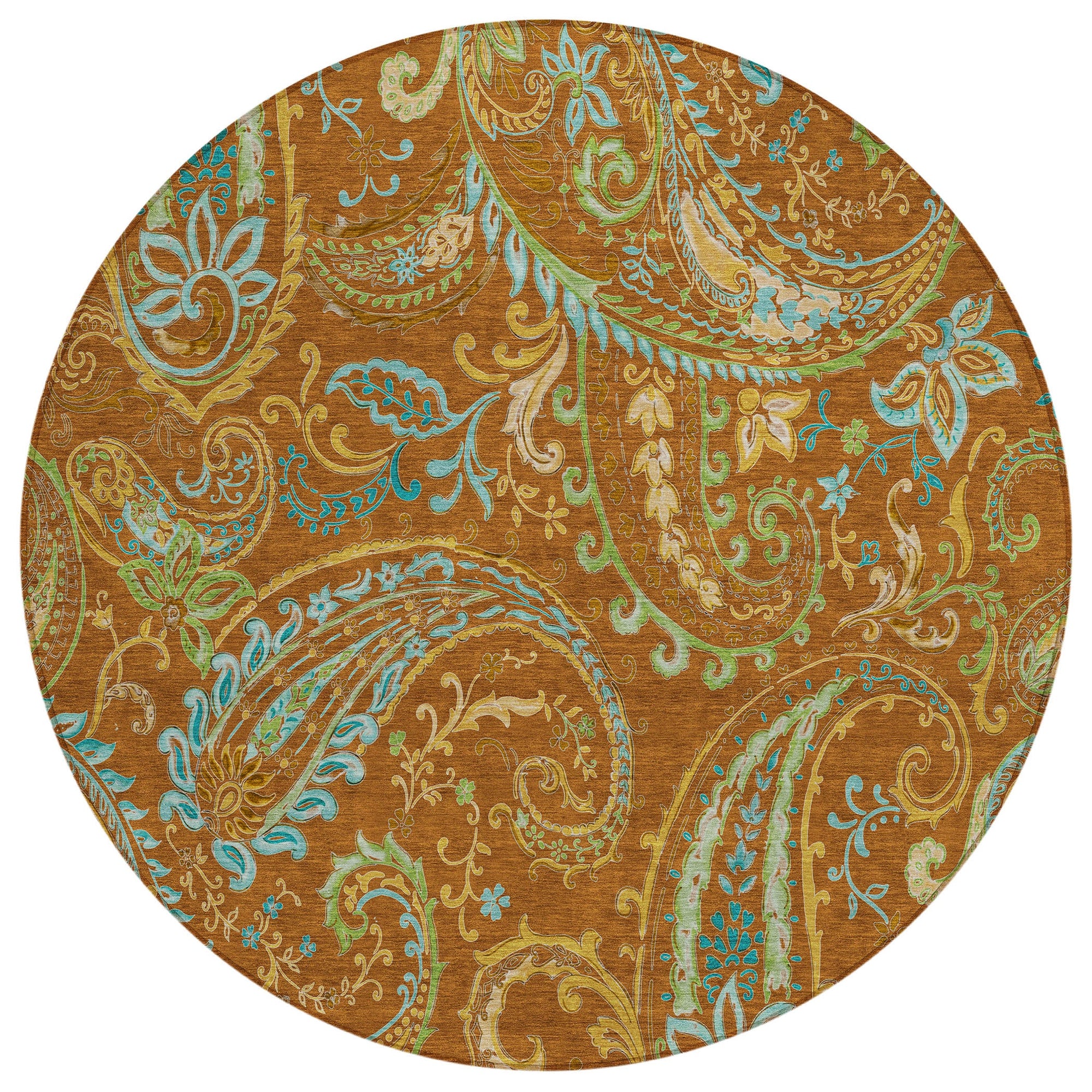 Addison Rugs Paisley Paprika Washable Indoor-Outdoor Rug