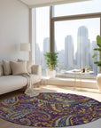 Addison Rugs Paisley Purple Washable Indoor-Outdoor Rug