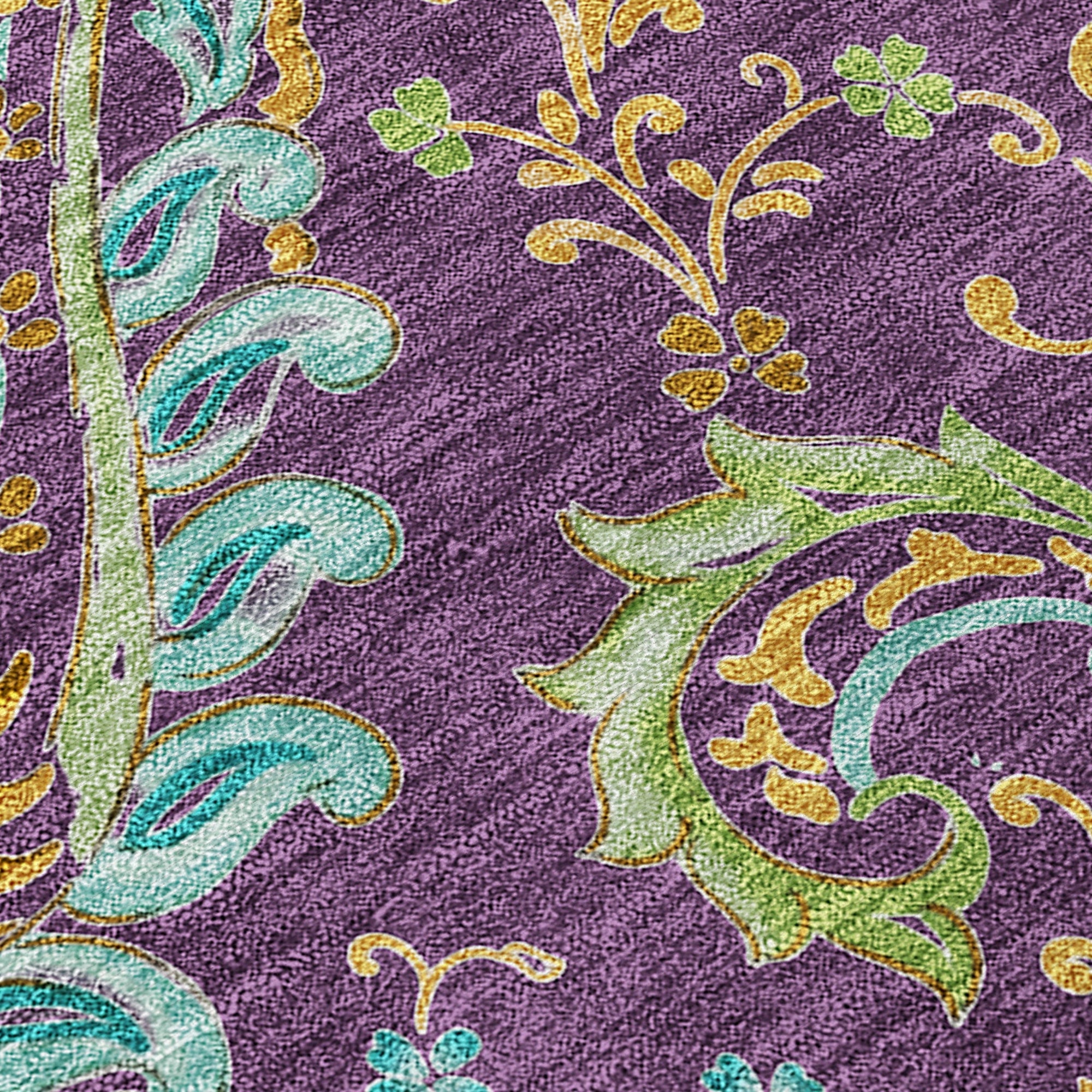 Addison Rugs Paisley Purple Washable Indoor-Outdoor Rug